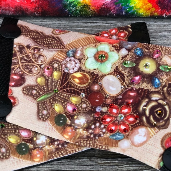 OneSole Interchangeable Mocha Sparkle tops crystals rhinestone pretty Shoe tops - Picture 3 of 12